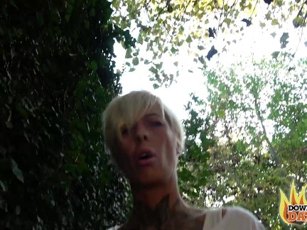 PublicSexDate - Tattooed Slut Vicky Hundt Fucks Stranger Behind Gas Station