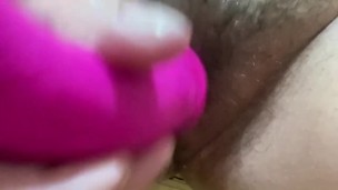 Horny hairy pussy Milf playing in the shower 