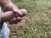 Guy with a thick dick. Masturbation bick cock IN NATURE
