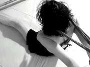 Move if you Want: Tits bondage with her nipples clamped to her toes 12/16