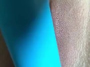 Toy in my shaved pussy, wish it was a real cock  