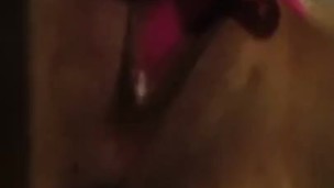 Babe plays with creamy pussy