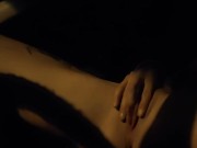 Sexy pussy stroking babe