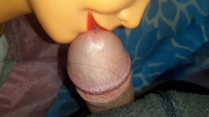 Full blowjob by Disney princess with pink dress