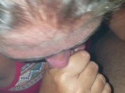 Abbs sucks my cock and shows tits in truck