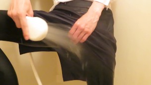 Crossdresser is taking a shower with my clothes on.