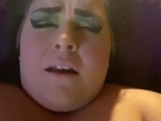 Bbw having some fun before work. 