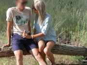 Blonde GF Risky Public Handjob And Blowjob At Park
