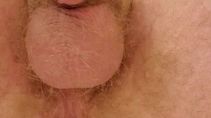 Close up anal dildo