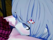 Junko Enoshima and Chiaki Nanami have lesbian sec in the library - Daganronpa Hentai 2/16