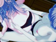 Junko Enoshima and Chiaki Nanami have lesbian sec in the library - Daganronpa Hentai 7/16