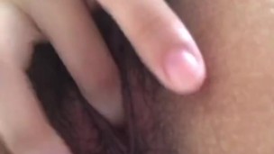 Just showing you how wet my hairy pussy can get. 