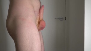 Swinging Uncut Cock Soft to Hard