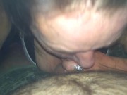 Homemade blowjob and sperm rubbed over big tits 13/16