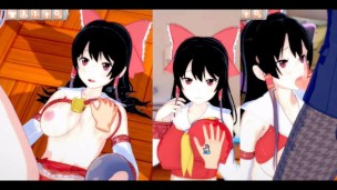 [Hentai Game Koikatsu! ]Have sex with Touhou Big tits Reimu Hakurei. 3DCG Erotic Anime Video.