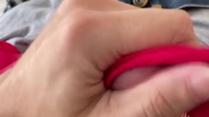 Me wanking with wife’s panties