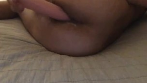 Tight boy pussy gets fucked by 10 inch dildo 