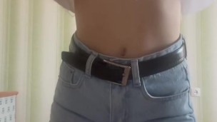 Striptease in room