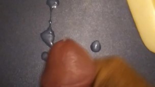 my dick was throbbing so I busted a nut all over the counter