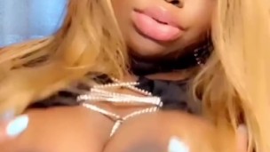 BUSTY EBONY BABE [ MYA STAXXX ] FLASHING HUGE TITS 