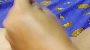 Asian handsome guy jerking in the morning close up cumshot