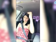 College Cock Tease plays with herself in the back of a car 2/16