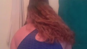 Thick Sexy Redhead Twerks in TikTok Booty Shorts 