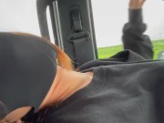 女子大生が彼シャツワンピースでノーパン買い物デート♡ホテルまで我慢できずにそのまま野外カーセックスで大量中出し♡RYO＆YUU♡素人カップル/パイパン/美少女/10代/野外露出/スタイル抜群/スマホ 8/16