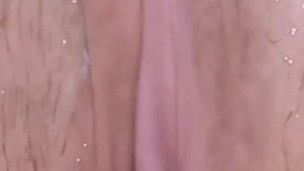 Perfect pussy pulsating orgasms close-up while vibrating clit!