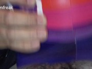 **NO MUSIC** Down Jacket Fetish Guy Fucks Water Wing on Bed of Inflatable Mattress. 4/16