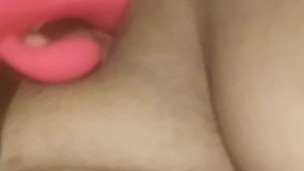 Fucking myself on snapchat with my pink dick