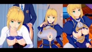 [Jeu Hentai Koikatsu ! ] Avoir des relations sexuelles avec Fate Gros seins Artoria Pendragon.Vidéo