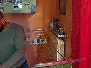 After sex, she hangs out the clothes 16/16