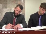 Secaratary Walks In On Married Boss With Other Man - BiPhoria 1/16