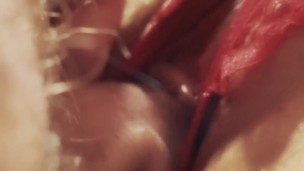 Extremily close-up pussyfucking. Macro Creampie