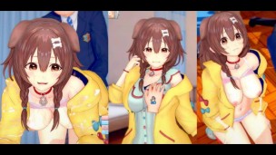 [Hentai Gra Koikatsu! ] Uprawiaj seks z Duże cycki Inugami Korone.3DCG Erotyczne wideo anime.