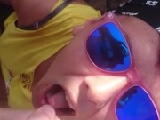 Outdoor mountain peak blowjob with cum in mouth 11/16