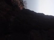 Outdoor mountain peak blowjob with cum in mouth 2/16