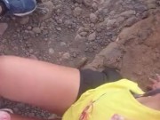 Outdoor mountain peak blowjob with cum in mouth 9/16