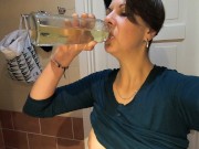 Girlfriend drinks her own pee from bottle 15/16