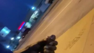 Walking on sidewalk Flashing my hard cock to the cars driving past