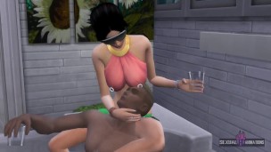 Slutty Girl Flirting with Colored Boy in Jacuzzi and They End Up Fucking Hard - SHA