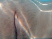 Swimming around naked in a garden pool with teasing 14/16