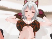 3D HENTAI YURI Neko lesbians try a new vibrator 15/16