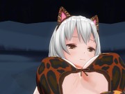 3D HENTAI YURI Neko girl stroking pussy with paws 2/16