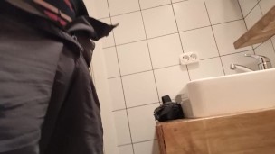 pissing in public toilet, POV