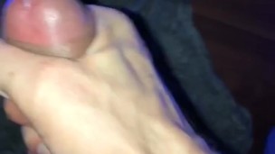 Jerking off and cumshot to flashing lights and music 