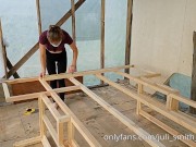 Working with wood was hard, so I had to undress 2/16