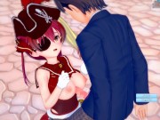 【エロゲーコイカツ！】VTuber 宝鐘マリン3DCG巨乳アニメ動画(バーチャルYoutuber)[Hentai Game Koikatsu! Houshou Marine (Anime 3DCG V 8/16