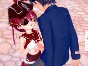 【エロゲーコイカツ！】VTuber 宝鐘マリン3DCG巨乳アニメ動画(バーチャルYoutuber)[Hentai Game Koikatsu! Houshou Marine (Anime 3DCG V 9/16